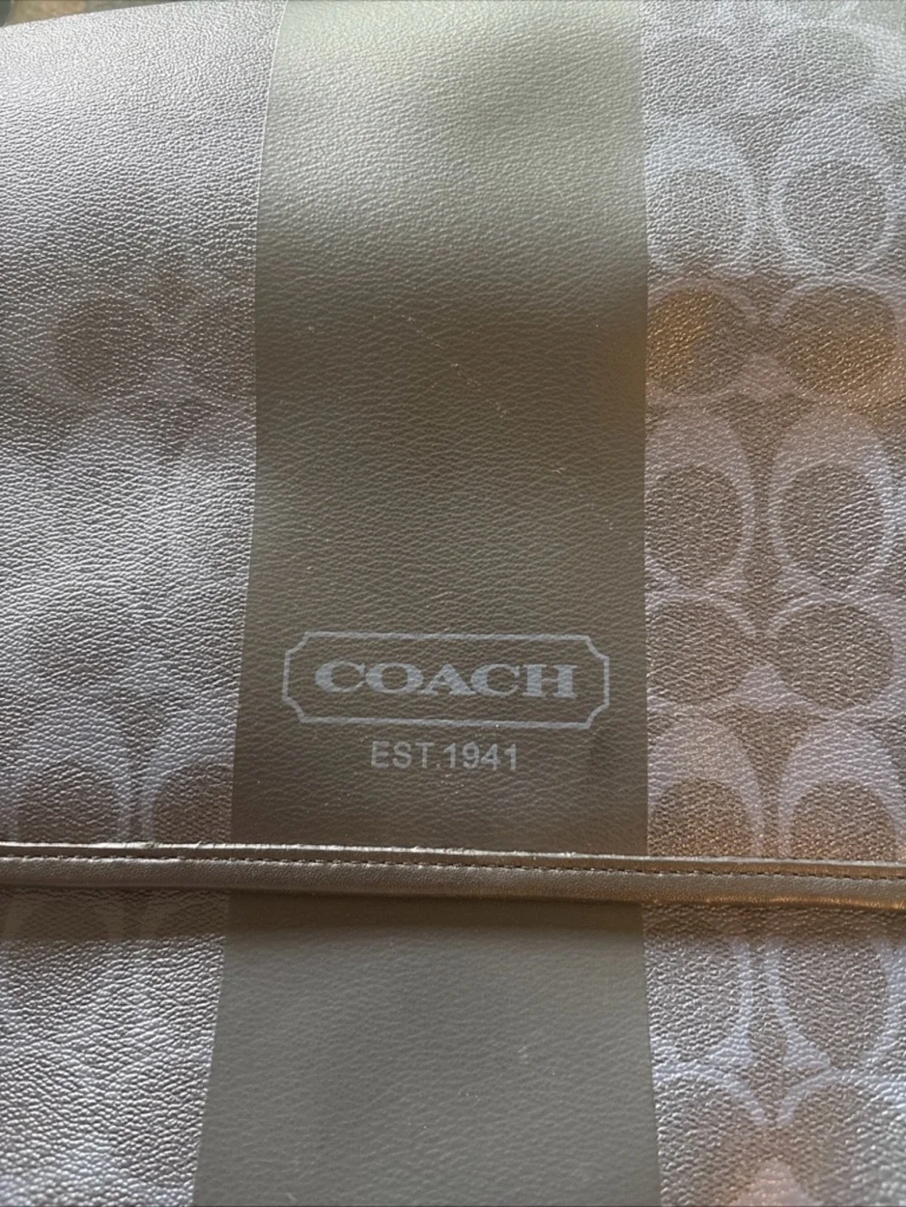 Coach Men’s Black Signature Stripe Messenger Bag